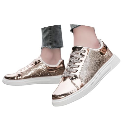 Retourenware, Pailletten Schuhe Damen Shiny Glitzer Sneaker - Glitzerschuhe Flache Low Glitzer Schuhe Frauen Bequeme Leichte Sportschuhe Funkelnde Glitzernde Hochzeits-Brautschuhe von Zilosconcy