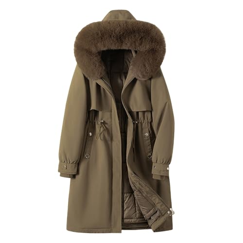 Retourenware, Wintermantel Damen Gefüttert Damenmantel Mit Kapuze - Winterjacke Lang Winterparka Grosse Grössen Flauschige Jacke Frauen Elegant Winddicht Outdoor Mantel Mit-Fell von Zilosconcy