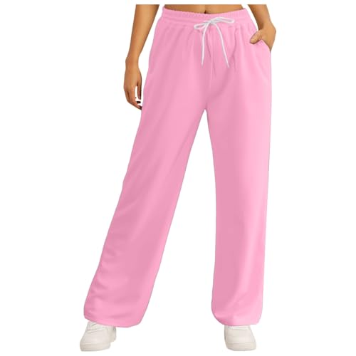 Schlupfhose Damen, Sporthose Damen Baumwolle Jogginghose - Sweatpants Slim Fit Trainingshose Casual Bequeme Laufhosen Weit Trainingsanzug Hosen Sweathose Mit Taschen von Zilosconcy