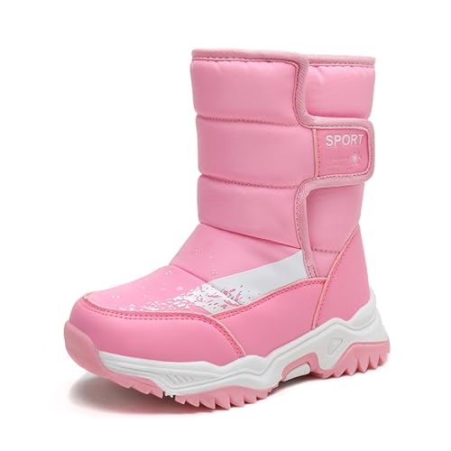 Schneestiefel Mädchen, Winterboots Mädchen rutschfest Winterstiefel - Winterschuhe Weich Gefüttert Kinderstiefel Dicke Sohle Schneestiefel Unisex Kinder Wasserdicht Gummistiefel von Zilosconcy