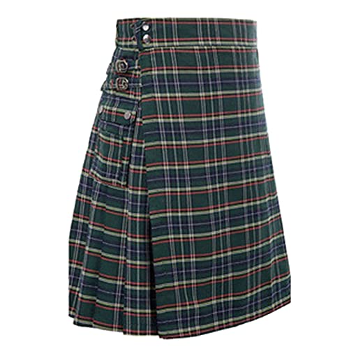 Schottenrock, Schottenrock Herren Tartan Kilt - Tartan Rock Traditioneller Herrenrock Männer Cargo Fashion Utility Kariert Tartan Kilt Mit Riemen Und Großen Cargo Taschen 05 von Zilosconcy