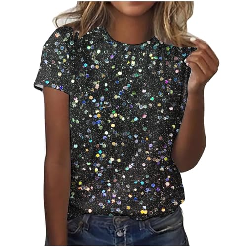 Silvester Oberteil, Pailletten Oberteil Damen Shining Glitzer Oberteile - Glitzer Pullover Elegant Glitzertop Casual Sexy Tunika Frauen Pailletten top Festliche Oberteile Party Outfit von Zilosconcy