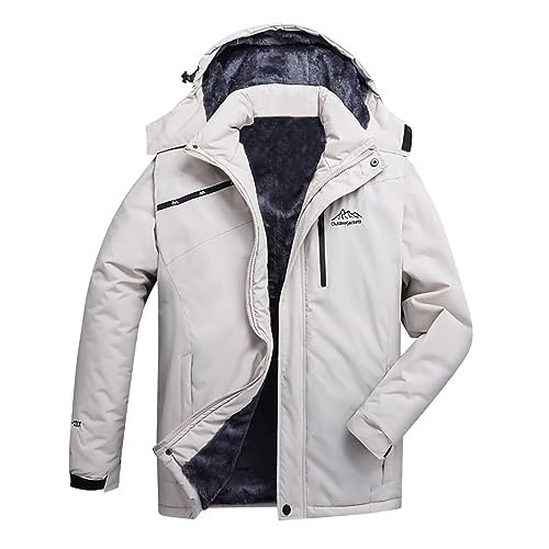 Snowboard Jacke Männer, Winterjacke Herren Winddichte Skijacke - Wanderjacke Wasserdicht Snowboardjacke Gefütterte Softshelljacke Jacke Mit Abnehmbarer Kapuze Für Wandern Männer von Zilosconcy