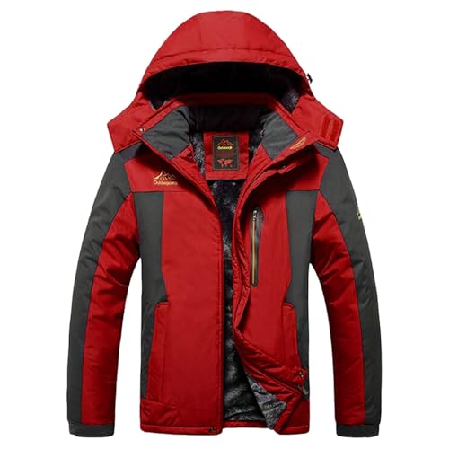 Snowboardjacke Herren, Skijacke Herren Winddichte Winterjacke - Wanderjacke Wasserdicht Snowboardjacke Winter Softshelljacke Jacke Mit Abnehmbarer Kapuze Für Wandern Männer von Zilosconcy