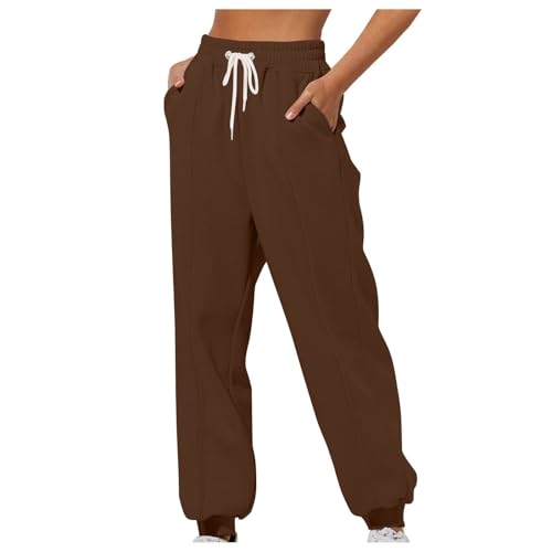 Sport Hosen Damen, Jogginghose Damen Baumwolle Sporthose - Fitness Sweatpants Fitnessstudio Straighthose Mädchen Laufhosen Kordelzug Für Lässiges Hip-Hop Und Joggen von Zilosconcy