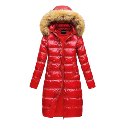 Steppmantel Damen Beige, Steppmantel Damen Winter Entendaunen Daunenmantel Lang - Steppjacke Leicht Daunenjacke Mit Abnehmbarer Kapuze Dicker Puffer Mantel Für Frauen von Zilosconcy