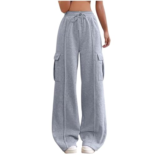 Sweatpants Damen, Sporthose Damen Baggy Jogginghose - High Waist Trainingshose Weit Laufhosen Casual Sweatpants Loose Fit Straighthose Bauchkontrolle Schlaghose Arbeit von Zilosconcy