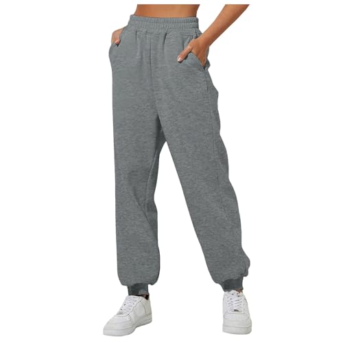 Sweatpants Damen, Sporthose Damen Lang Jogginghose - Freizeithose Dünne Laufhosen Bequeme Sweatpants Weit Elastischer Bund Trainingsanzug Hosen Sweathose Mit Taschen von Zilosconcy