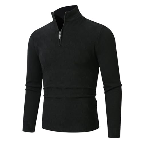 Tagesangebote Heute, Rollkragenpullover Herren Slim Fit Half Zip Pullover - Winterpullover Stehkragen Kragenpullover Thermo Feinstrick Sweater Langarm Leichter Busness Pulli Für Männer von Zilosconcy