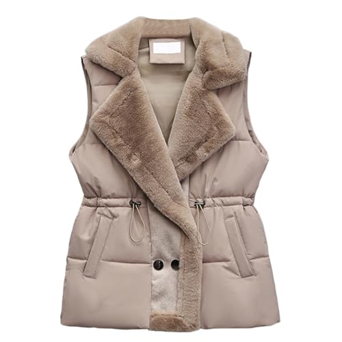 Übergangsmantel Damen, Fleece Weste Damen Daunenweste - Damenwesten Leichte Arbeitsweste Plüschjacke Casual Reißverschluss Pufferjacke Outdoor von Zilosconcy