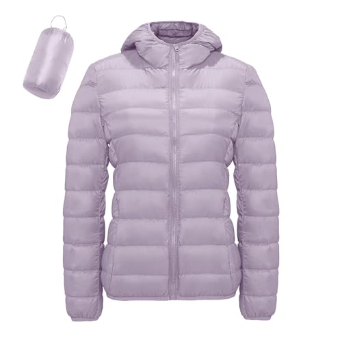 Übergangsjacke Damen, Steppjacke Damen Entendaunen Daunenjacke Mit Kapuze - Winterjacke Leicht Übergangsjacke Winter Wasserdicht Damenjacken Frauen Casual Thermo Oberteil von Zilosconcy