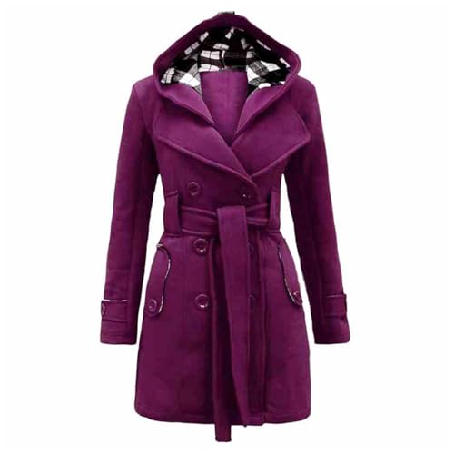 Übergangsmantel Damen Herbst, Trenchcoat Damen Elegant Dufflecoat - Boucle Mantel Winter Herbstmantel Wollmantel Langer Für Frauen Baumwolle Windjacke Übergangsmantel Winddichter Reverskragen von Zilosconcy