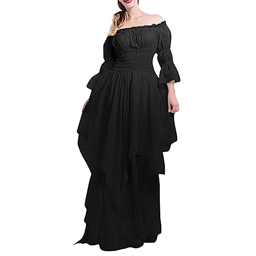 Viktorianisches Kleid, Medieval Dress Barock Kleid Damen Hexenkleid Hexen - Mittelalter Kleidung Witch Costume Women Renaissance Vampir Goth Victorian Merida Kostüm von Zilosconcy