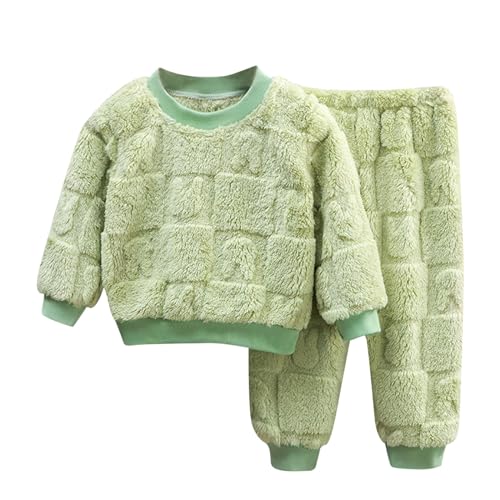 Warehouse Deal, Flanell Schlafanzug Mädchen Warme Fleece Pyjama - Kuschel Pyjama Flauschiger Schlafanzug Langarm Frottee Nachtwäsche Pjs Mit Lange Oberteile Und Hosen Lose Für Kinder von Zilosconcy