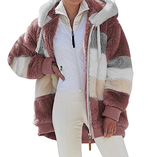 Warehouse Deal, Fleecejacke Damen Lang Flauschige Jacke Teddy Mantel - Strickjacke Mit Kapuze Herbst Flauschig Kuscheljacke Plüschjacke Oberteile von Zilosconcy