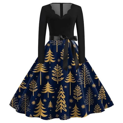 Weihnachtskleidung, Weihnachtskleid Damen Ugly Weihnachtskleider - Weihnachtsoutfit Lustig Partykleid Vintage Kleid Weihnachten Fur Frauen Cocktail Kostüm Rockabilly A-Linie Rundhals von Zilosconcy