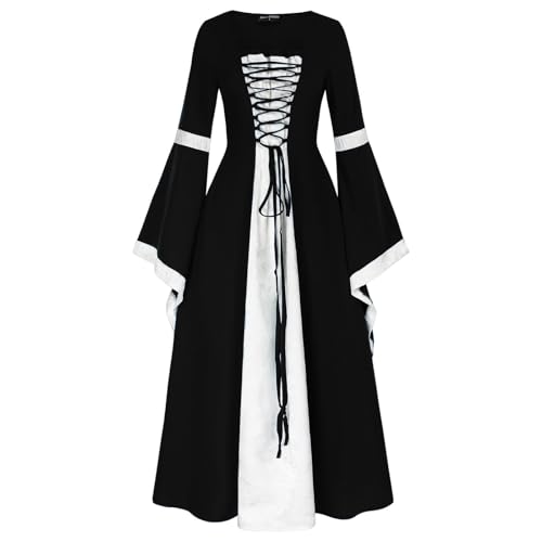 Wikinger Kleidung Damen, Merida Kostüm Medieval Dress Damen Burgfräulein Vampir Kleid - Renaissance Gothikkleider Mittelalter Halloween Mittelalterkleid Hexen Elfenkleid von Zilosconcy