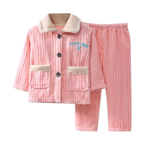 Winter Schlafanzug Kinder Warm, Sale Angebote Flanell Schlafanzug Kinder Fleece Pyjama Set Strickjacke Mit Knöpfen Winter Warme Schlafanzüge Weiche Weihnachts Zweiteilig Frottee Pyjama von Zilosconcy