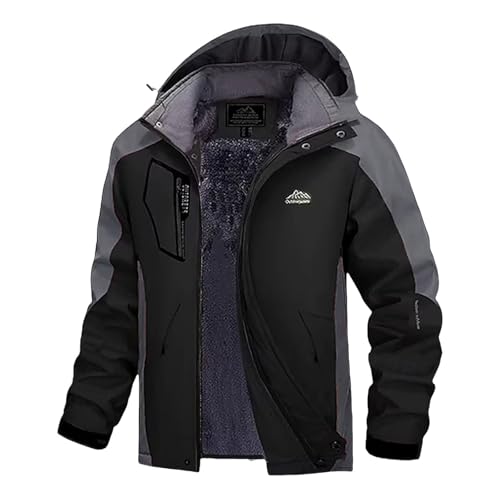 Winterjacke Herren, Winterjacke Herren Wasserdicht Skijacke - Snowboardjacke Winddichte Wanderjacke Winter Softshelljacke Fleece-Futter Ski Regenmantel Mit Kapuze Männer von Zilosconcy