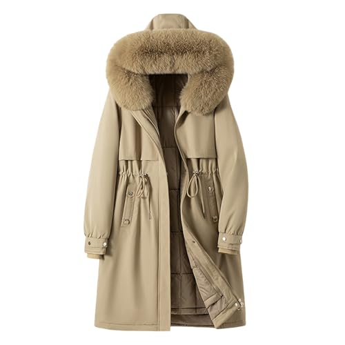 Winterparka Damen, Damenmantel Damen Lang Wintermantel Mit Kapuze - Winterparka Gefüttert Winterjacke Winter Grosse Grössen Thermojacke Frauen Elegant Winddicht Outdoor Mantel Mit-Fell von Zilosconcy