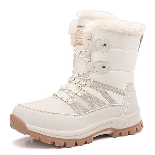 Winterstiefel Damen Gefüttert, Winterschuhe Damen Warme Barfussschuhe - Winterstiefel Gefüttert Schneeschuhe Fur Frauen Winter Schuhe Barfuss Leicht rutschfest Fitnessschuhe Wanderschuhe Unisex von Zilosconcy