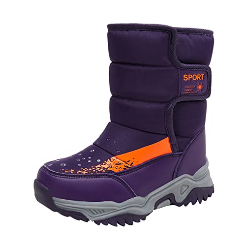 Winterstiefel Mädchen 28, Winterboots Mädchen Gefüttert Winterstiefel - Kinderstiefel Dicke Sohle rutschfest Winterschuhe Leicht Schneeschuhe Unisex Kinder Wasserdicht Gummistiefel von Zilosconcy