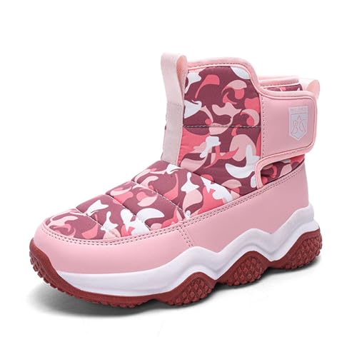 Winterstiefel Mädchen 31, Winterstiefel Mädchen rutschfest Winterboots - Kinderstiefel Dicke Sohle Gefüttert Winterschuhe Leicht Schneestiefel Unisex Kinder Wasserdicht Gummistiefel von Zilosconcy