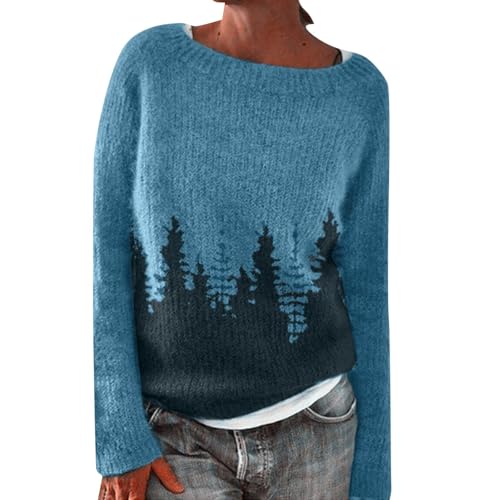 Zilosconcy Alpaka Pullover Damen, Norweger Pullover Damen Mohair Weihnachtspulli - Alpaka Pullover Jacquard Pulli Bunt Grobstrickpullover Warme Winterpullover Oberteile Lockere Jumpers Frauen von Zilosconcy