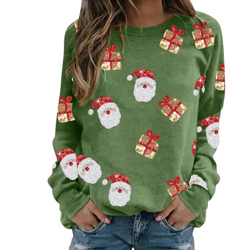 Zilosconcy Black Friday, Weihnachtspulli Damen Mohair Norweger Pullover - Alpaka Pullover Jacquard Grobstrickpullover Dicker Sweater Rundhals Langarm Strickpullover Casual Wollpulli Frauen von Zilosconcy