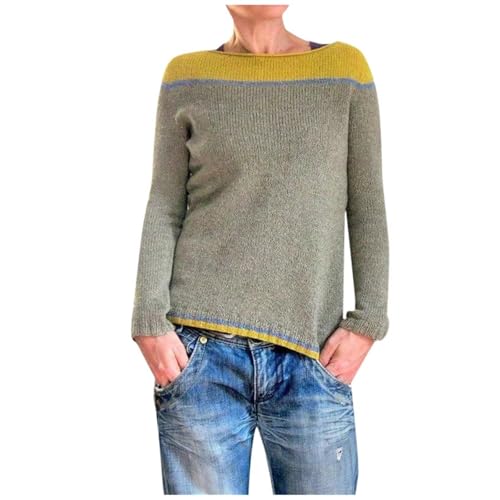 Zilosconcy Black Friday, Weihnachtspulli Damen Mohair Norweger Pullover - Alpaka Pullover Jacquard Pulli Dicker Grobstrickpullover Rundhals Langarm Strickpullover Casual Wollpulli Frauen von Zilosconcy