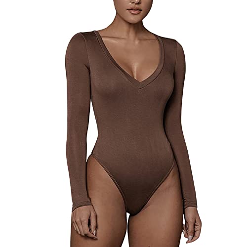 Zilosconcy Blitzangebote, Body Damen Langarm Tanga Langarmbody - Shapewear Sexy Bodysuit Slim Fit Elegant Jumpsuit Bequeme Frauen Unterziehbody Bodies Long Sleeve Top von Zilosconcy