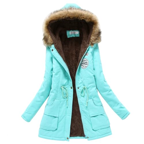 Zilosconcy Blitzangebote, Damenmantel Damen Lang Wintermantel Mit Kapuze - Winterjacke Gefüttert Winterparka Stepp Grosse Grössen Thermojacke Frauen Elegant Winddicht Outdoor Mantel Mit-Fell von Zilosconcy