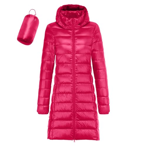 Zilosconcy Daunenmantel Damen, Steppmantel Damen Winter Entendaunen Daunenmantel Lang - Daunenjacke Leicht Steppjacke Mit Abnehmbarer Kapuze Dicker Puffer Mantel Für Frauen von Zilosconcy