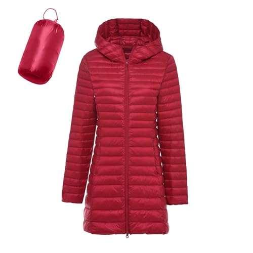 Zilosconcy Daunenmantel Damen, Steppmantel Damen Winter Leicht Daunenmantel Lang - Steppjacke Entendaunen Daunenjacke Dicker Mit Abnehmbarer Kapuze Wintermäntel Für Frauen von Zilosconcy