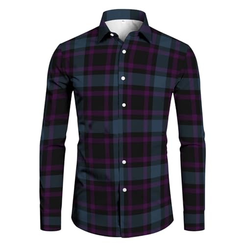 Zilosconcy Kariertes Hemd Herren, Holzfällerhemd Herren Langarm Karohemd - Flanellhemd Regular Fit Weiche Freizeithemden Casual Button Down Freizeithemd Mit Brusttasche Normal Passform Für Männer von Zilosconcy