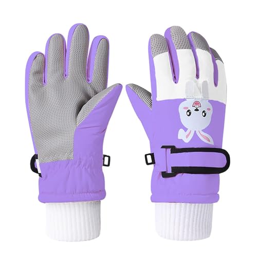 Zilosconcy Kinder Handschuhe Wasserfest, Winterhandschuhe Kinder Winddicht Skihandschuhe - Thermo Handschuhe wasserdichte Schneehandschuhe Mädchen Langer Stulpe Fleecefutter Snowboard Handschuhe von Zilosconcy