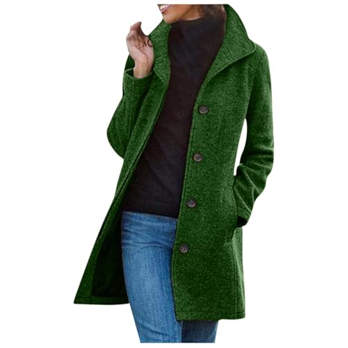 Zilosconcy Sale Angebote, Wollmantel Damen Winter Dufflecoat - Wolljacke Wolle Trenchcoat Warme Herbstmantel Dick Kurzmantel Einfarbig Freizeitjacke Mit Taschen Locker Winterjacke Für Frauen von Zilosconcy