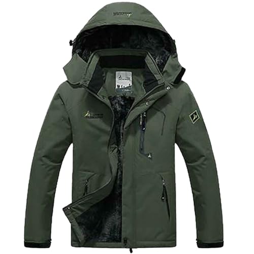 Zilosconcy Skijacke Herren, Skijacke Herren Winddichte Winterjacke - Snowboardjacke Wasserdicht Wanderjacke Gefütterte Übergangsjacke Jacke Mit Abnehmbarer Kapuze Für Wandern Männer von Zilosconcy