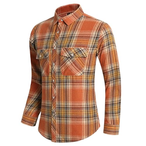 Zilosconcy Tagesangebote Heute, Karohemd Herren Kariertes Holzfällerhemd - Flanellhemd Regular Fit Westernhemd Weiche Casual Button Down Freizeithemd Mit Brusttasche Normal Passform Für Männer von Zilosconcy