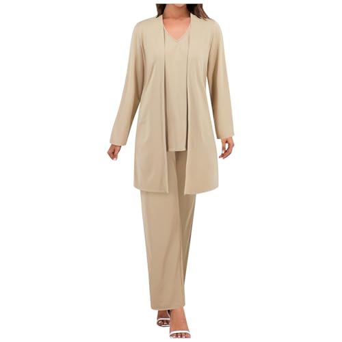 Zweiteiler Damen Elegant, Hochzeit Zweiteiler Damen Elegant Hosenanzüge - Brautmutter Anzug Festlich Jumpsuits Lässig 2 Teiler Festlich Kleider Frauen Mode Overall Cocktail Partyanzug von Zilosconcy