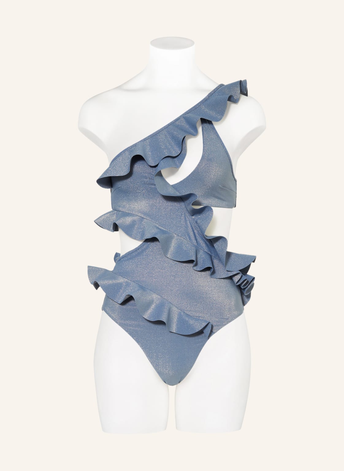Zimmermann One-Shoulder-Badeanzug August Mit Glitzergarn blau Zimmermann One-Shoulder-Badeanzug August Mit Glitzergarn blau von Zimmermann