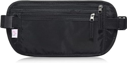 Reise-Geldgürtel, Bauchtasche Hüfttasche mit RFID Blocker für Damen und Herren, Fanny Pack, Versteckte Brieftasche, Reisepass-Geldgürteltasche für Geld, Karten, Pass, IDs Schwarz Reise-Geldgürtel, Bauchtasche Hüfttasche mit RFID Blocker für Damen und Herren, Fanny Pack, Versteckte Brieftasche, Reisepass-Geldgürteltasche für Geld, Karten, Pass, IDs Schwarz von Zimoer