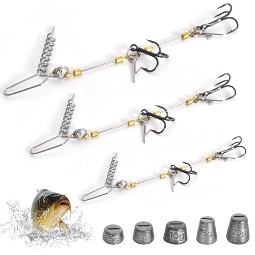 Zimoer 3 Stück Angeln Stinger Haken Hecht Stinger Rig Shallow Rig Drillinge Angelhaken Starke S M L Größe für Köder mit 5 g, 7 g, 10 g, 15 g, 20 g Gewichten für Gummifische mit Jigkopf Zimoer 3 Stück Angeln Stinger Haken Hecht Stinger Rig Shallow Rig Drillinge Angelhaken Starke S M L Größe für Köder mit 5 g, 7 g, 10 g, 15 g, 20 g Gewichten für Gummifische mit Jigkopf von Zimoer