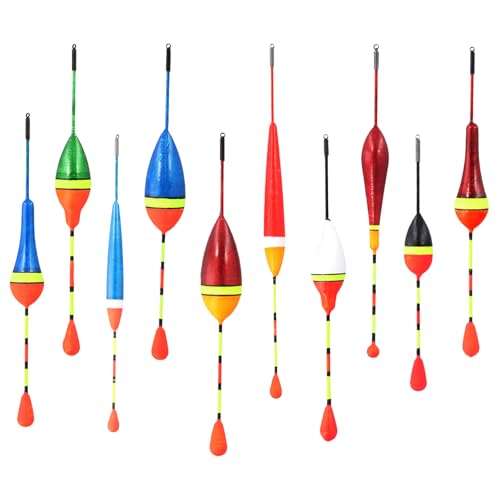 Zimoer Posen Angeln Set,10 Stück Angelposen Bobbers,Schwimmer für Fischerei,0.6g/0.8g/1.2g/2.5g/3g/4.5g Forellenschwimmer,Posenset als Angelzubehör und Schwimmerset Zimoer Posen Angeln Set,10 Stück Angelposen Bobbers,Schwimmer für Fischerei,0.6g/0.8g/1.2g/2.5g/3g/4.5g Forellenschwimmer,Posenset als Angelzubehör und Schwimmerset von Zimoer