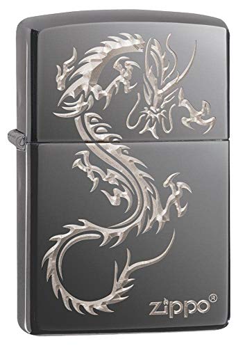 Zippo Chinese Dragon Design Pocket Lighter, 49030, Black Ice, Einheitsgröße von Zippo