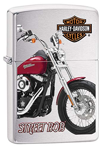 Zippo Harley-Davidson Street Bob Taschenfeuerzeug, gebürstetes Chrom von Zippo