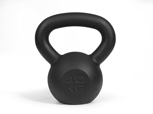 ZIRPO Kettlebell 10 kg, Kugelhantel aus Gusseisen, Kugelgewicht in 8 Varianten, Schwunghantel für Krafttraining, Workout und Profi Fitness, Schadstoffgeprüft von Zipro