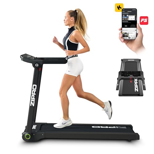 Zipro Klappbar Laufband für Zuhause Pacto, Geschwindigkeit 1 bis 16 km/h, LED-Anzeige Lautsprecher, Bluetooth und 1.75 PS Motor, Walking Pad bis 130kg, Treadmill mit 12+3 Trainingsprogrammen Zipro Klappbar Laufband für Zuhause Pacto, Geschwindigkeit 1 bis 16 km/h, LED-Anzeige Lautsprecher, Bluetooth und 1.75 PS Motor, Walking Pad bis 130kg, Treadmill mit 12+3 Trainingsprogrammen von ZIPRO