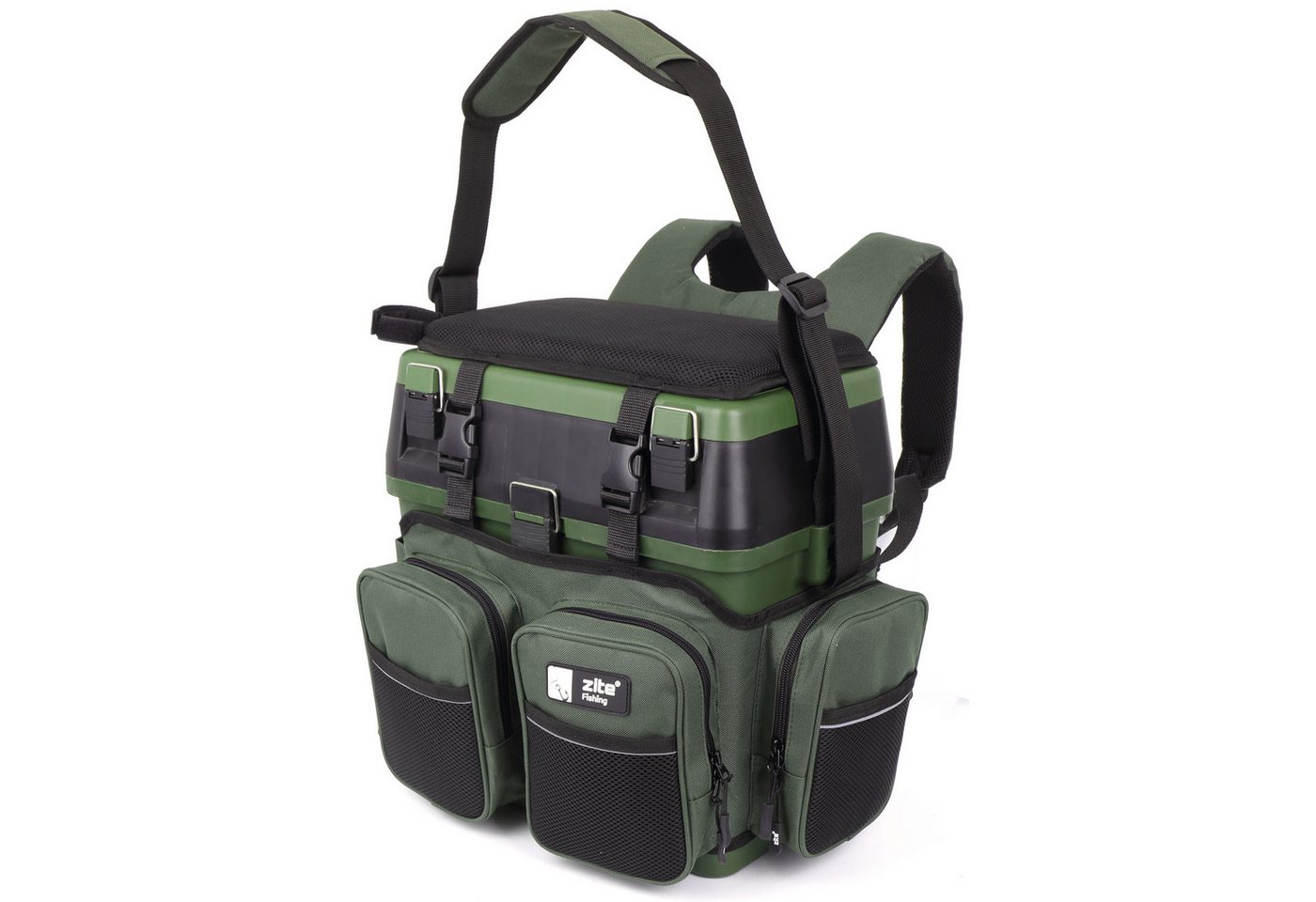 Zite Angelrucksack und Multi-Sitzkiepe in 1 - Inklusive 4 Tackleboxen im Deckel Zite Angelrucksack und Multi-Sitzkiepe in 1 - Inklusive 4 Tackleboxen im Deckel von Zite