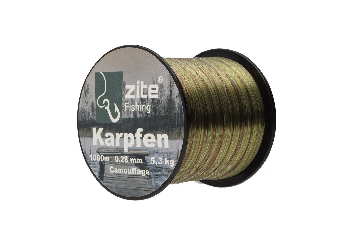 Zite Angelschnur Camouflage Karpfen Angelschnur 0,28mm - Nylonschnur 5,8 kg Tragkraft von Zite